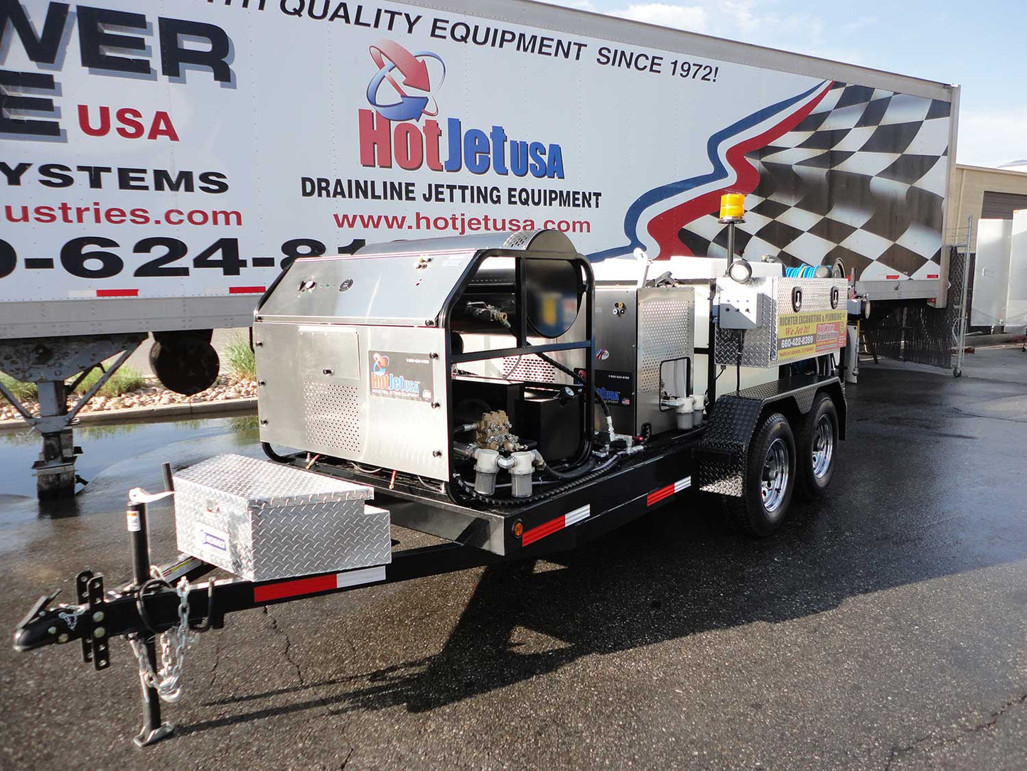 Hot & Cold Water 70HP Trailer Mounted Jetter