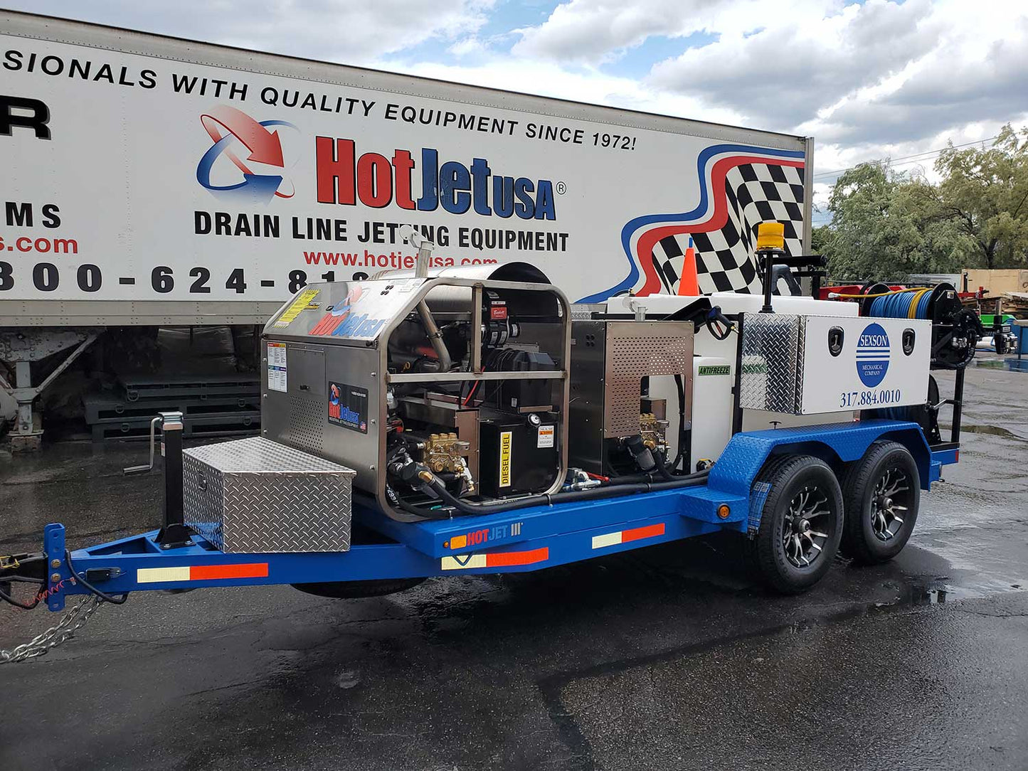 Hot & Cold Water 70HP Trailer Mounted Jetter